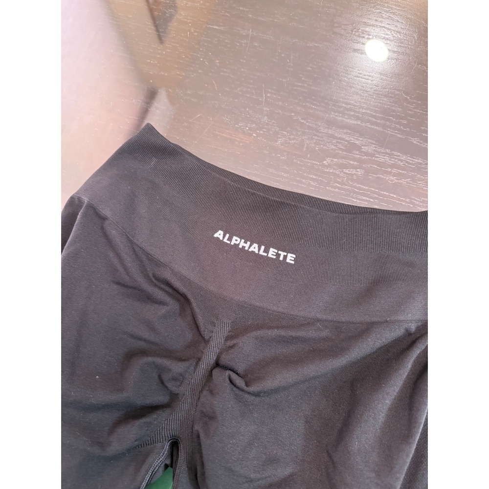 Alphalete Women's M Seamless Leggings Black Charcoal High Rise Workout Gym - Picture 9 of 9
